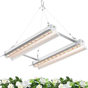 JESLED 1.4FT/16inch 80W T8 Full Spectrum Plant Growing Lights with Timing Function, Plug in Suspended Fixture for 2x2/3x3ft Grow Tent Room, Greenhouse Cultivation, Laboratory Plant Cultivation