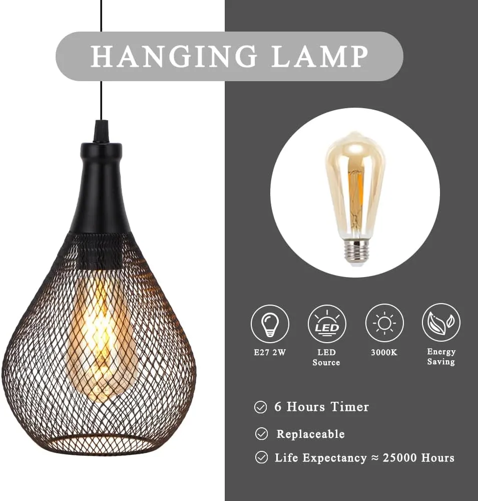JHY DESIGN Hanging Lamp Battery Operated Cordless Hanging Light Great for Parties Patio Events for Indoors Outdoors(Teardrop Shape)