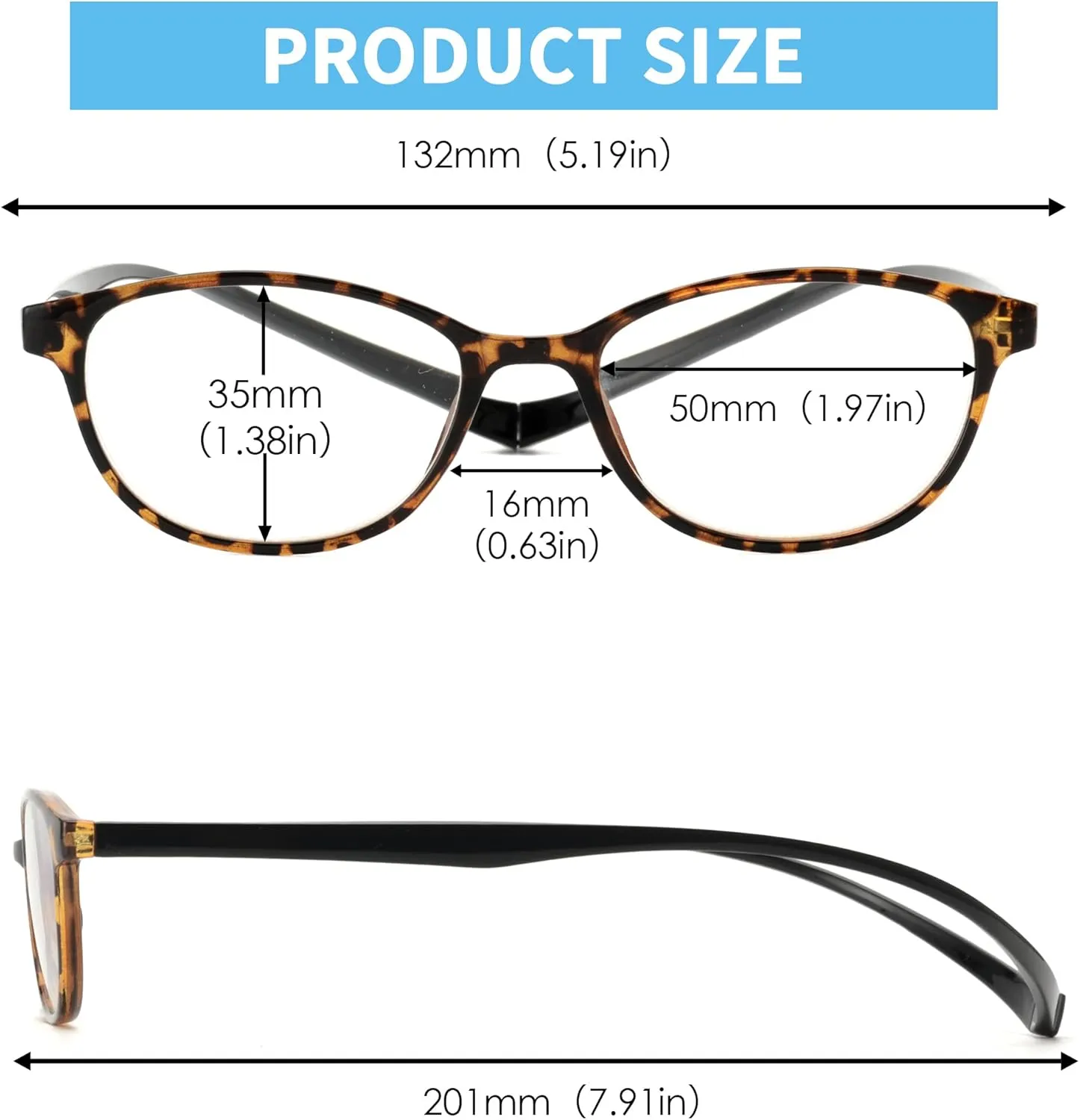 JM 2 Pack Magnetic Reading Glasses for Men Women, Hang Neck Blue Light Blocking Computer Readers Black & Tortoise  2.5