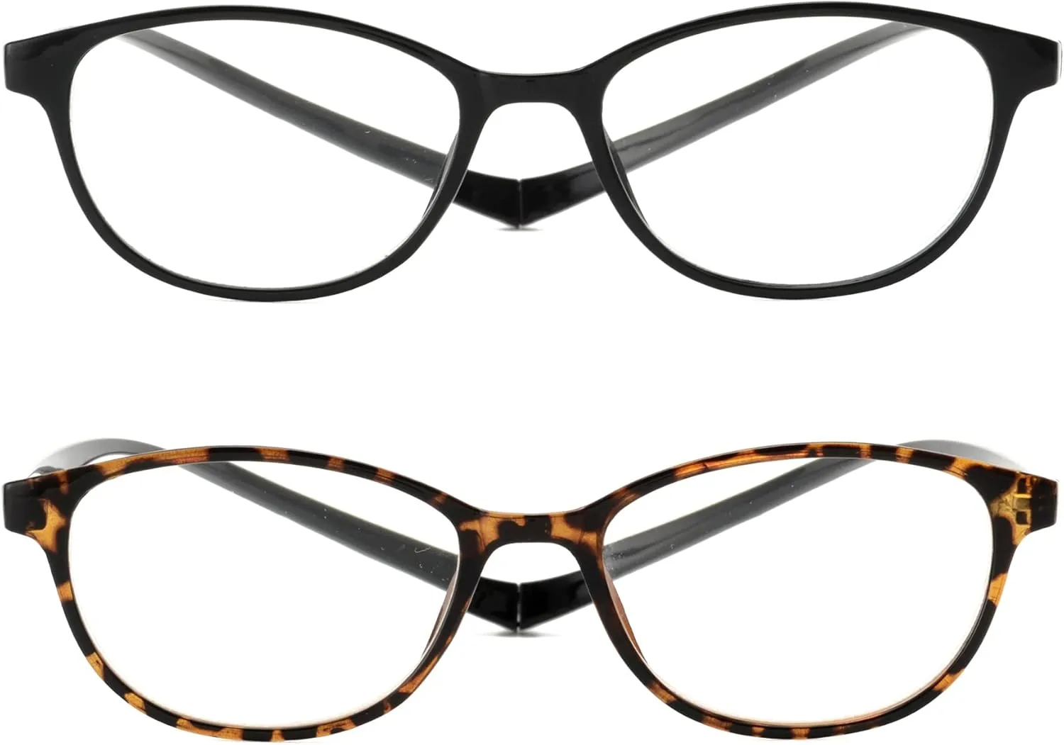 JM 2 Pack Magnetic Reading Glasses for Men Women, Hang Neck Blue Light Blocking Computer Readers Black & Tortoise  2.5