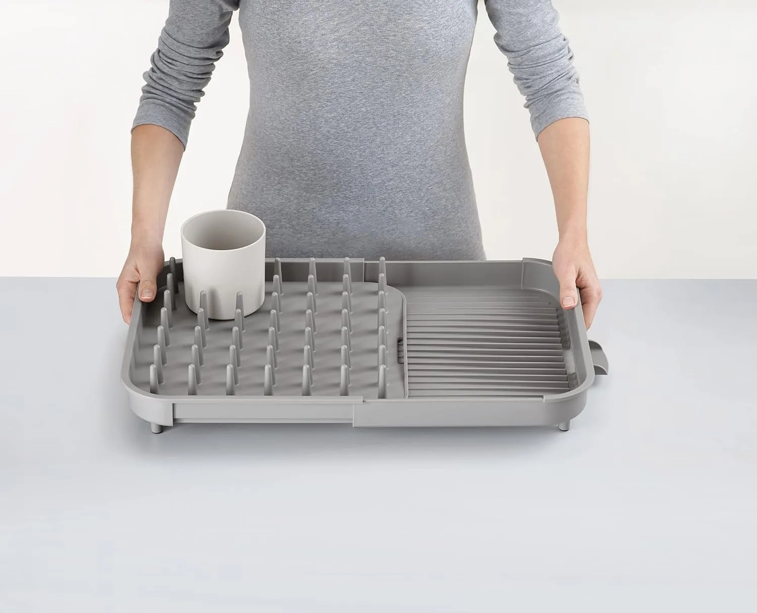 Joseph Joseph Duo Expandable Dish Drying Rack, Gray, 2-Tier