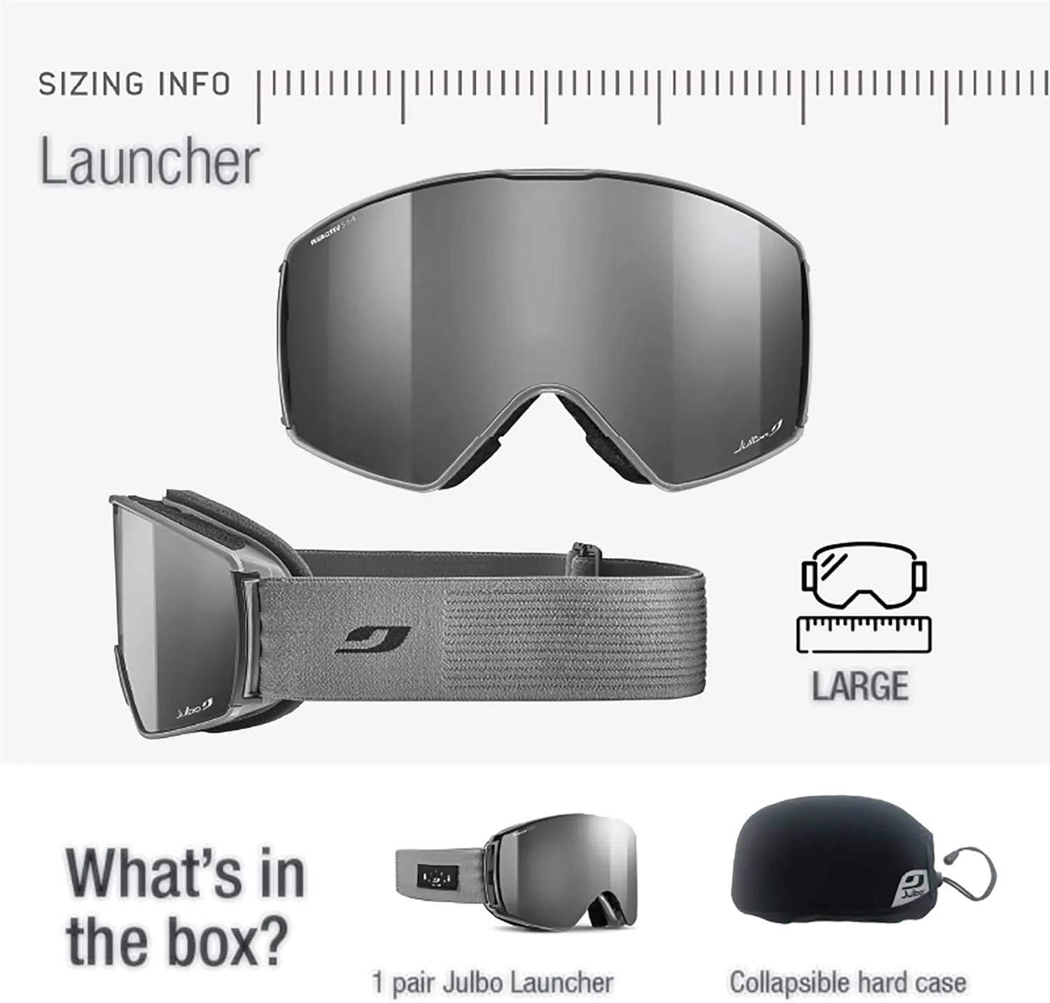 Julbo Launcher Snow Goggles w/REACTIV Photochromic Goggles & Superflow Pro for Skiing & Snowboarding - 100% UV Protection