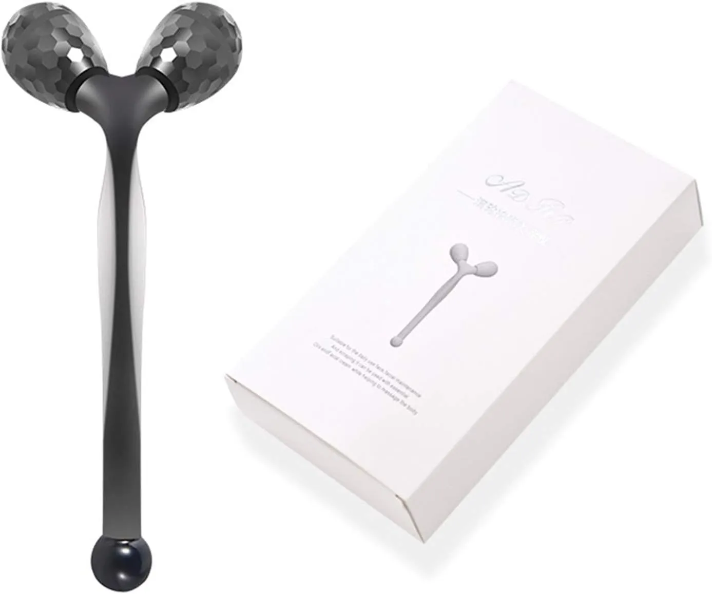 JUNMIN Facial 3D Massage Thin Face Roller Beauty Massager Body Skin Massage Firming Tool (Color : Black)