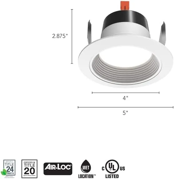 Juno Lighting 4RLD G4 09LM 27K Retrofit Dimmable Downlight, 4-Inch, Warm White