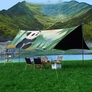 KAFELE Cute Panda-Shaped Octagonal Butterfly-Shaped Outdoor Camping Sunshade with Accessories,300 * 400cm