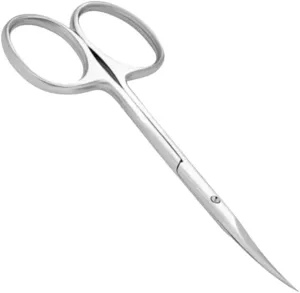 KANCHI Cuticle Scissors Sharp Curved Blade, Super Slim Scissors Professional Manicure pedicure Scissors Small Scissors Precise Pointed Tip Grooming Blades for eyebrow, eyelash