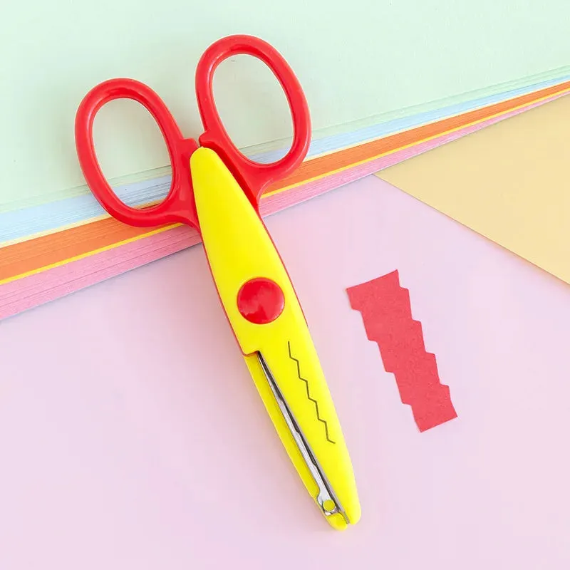 Kawaii Wavy Pattern Safety Scissors for DIY Projects