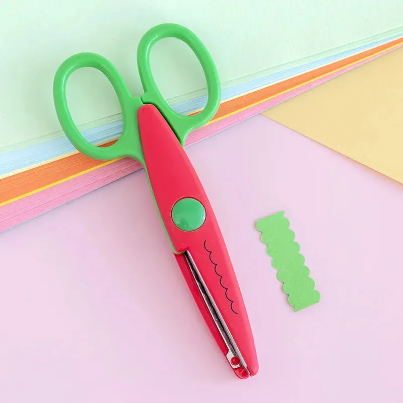Kawaii Wavy Pattern Safety Scissors for DIY Projects