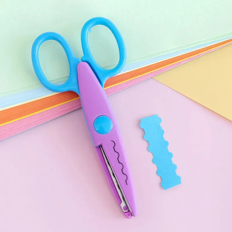 Kawaii Wavy Pattern Safety Scissors for DIY Projects