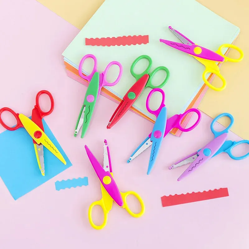 Kawaii Wavy Pattern Safety Scissors for DIY Projects