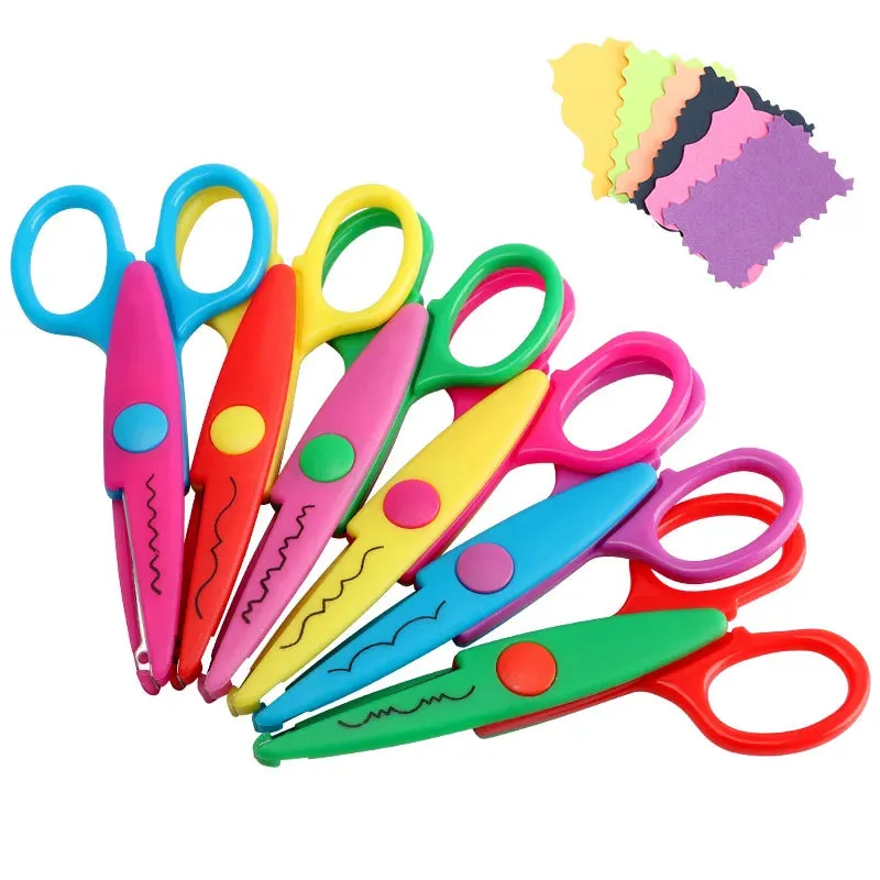 Kawaii Wavy Pattern Safety Scissors for DIY Projects