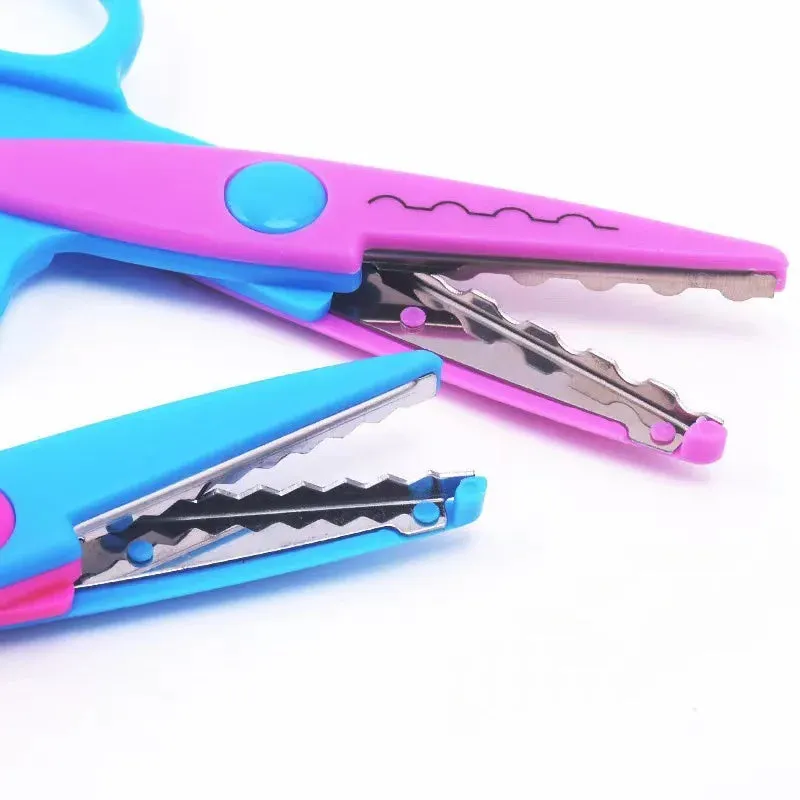 Kawaii Wavy Pattern Safety Scissors for DIY Projects