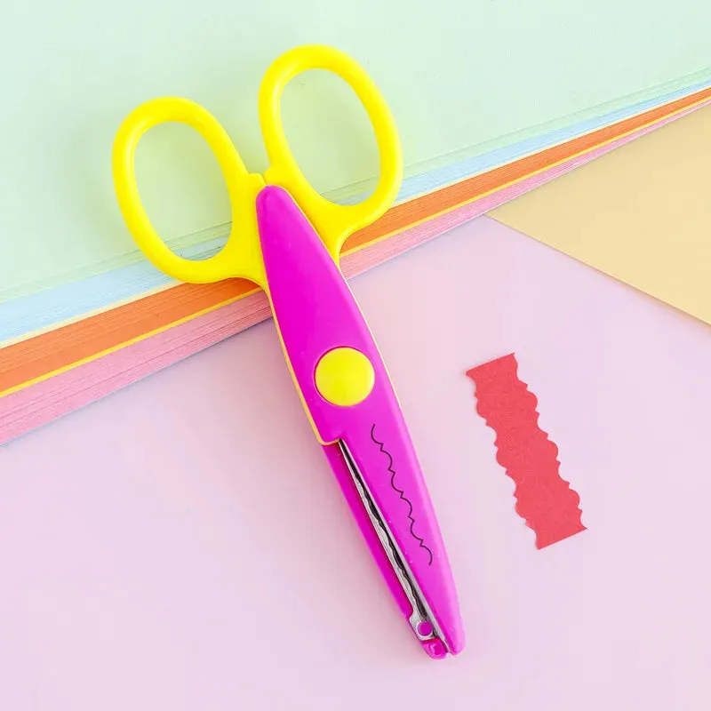 Kawaii Wavy Pattern Safety Scissors for DIY Projects