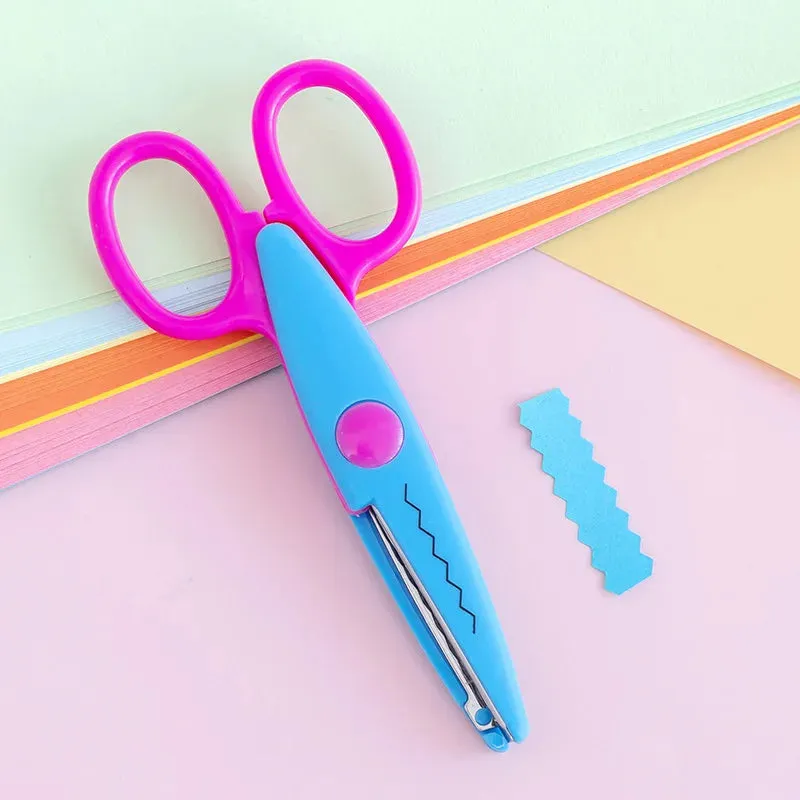 Kawaii Wavy Pattern Safety Scissors for DIY Projects