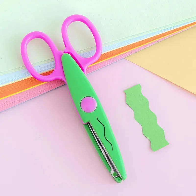 Kawaii Wavy Pattern Safety Scissors for DIY Projects