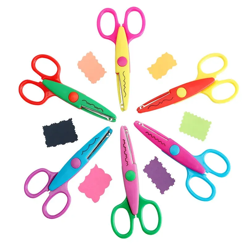 Kawaii Wavy Pattern Safety Scissors for DIY Projects