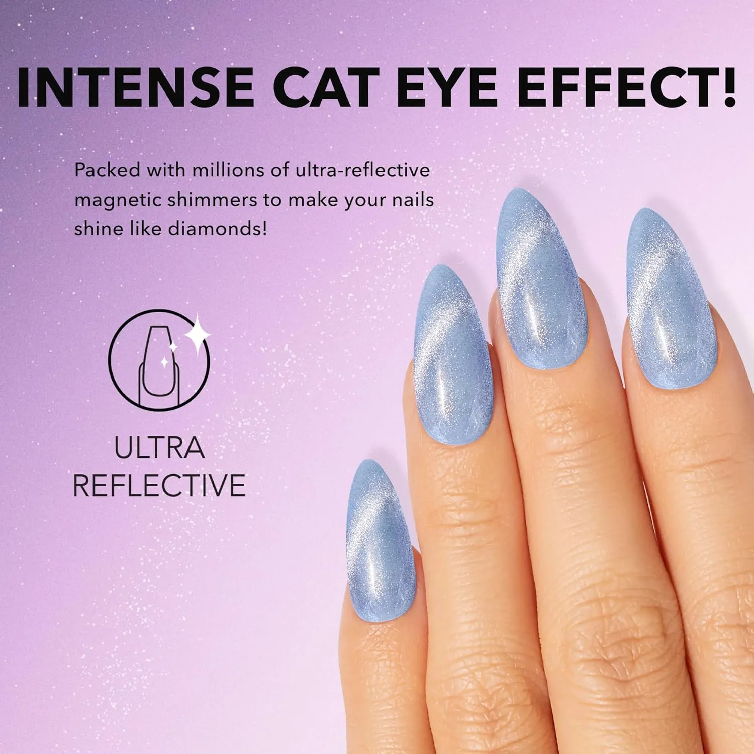 KIARA SKY Gel Polish MagneticFX Magnetic Cat Eye Effect Soak Off 0.5 fl oz, Peri Twinkle (baby blue)