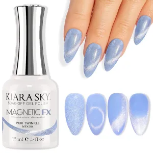 KIARA SKY Gel Polish MagneticFX Magnetic Cat Eye Effect Soak Off 0.5 fl oz, Peri Twinkle (baby blue)