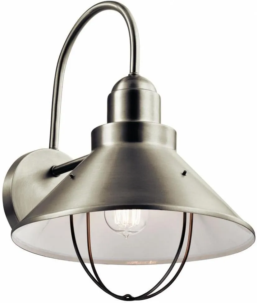 Kichler Seaside 16.5" 1 Light Outdoor Wall Light Brushed Nickel