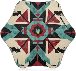 Kids Long Handle Folding Umbrella Aztec Ethnic Pattern - Easy Push Switch for 3-8 Years Old, Waterproof & UV50  Protection, Safe & Cute Design Umbrella for Rain