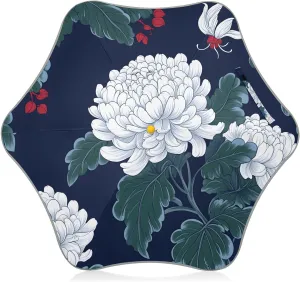 Kids Long Handle Folding Umbrella Floral Chrysanthemum Leaf - Easy Push Switch for 3-8 Years Old, Waterproof & UV50  Protection, Safe & Cute Design Umbrella for Rain