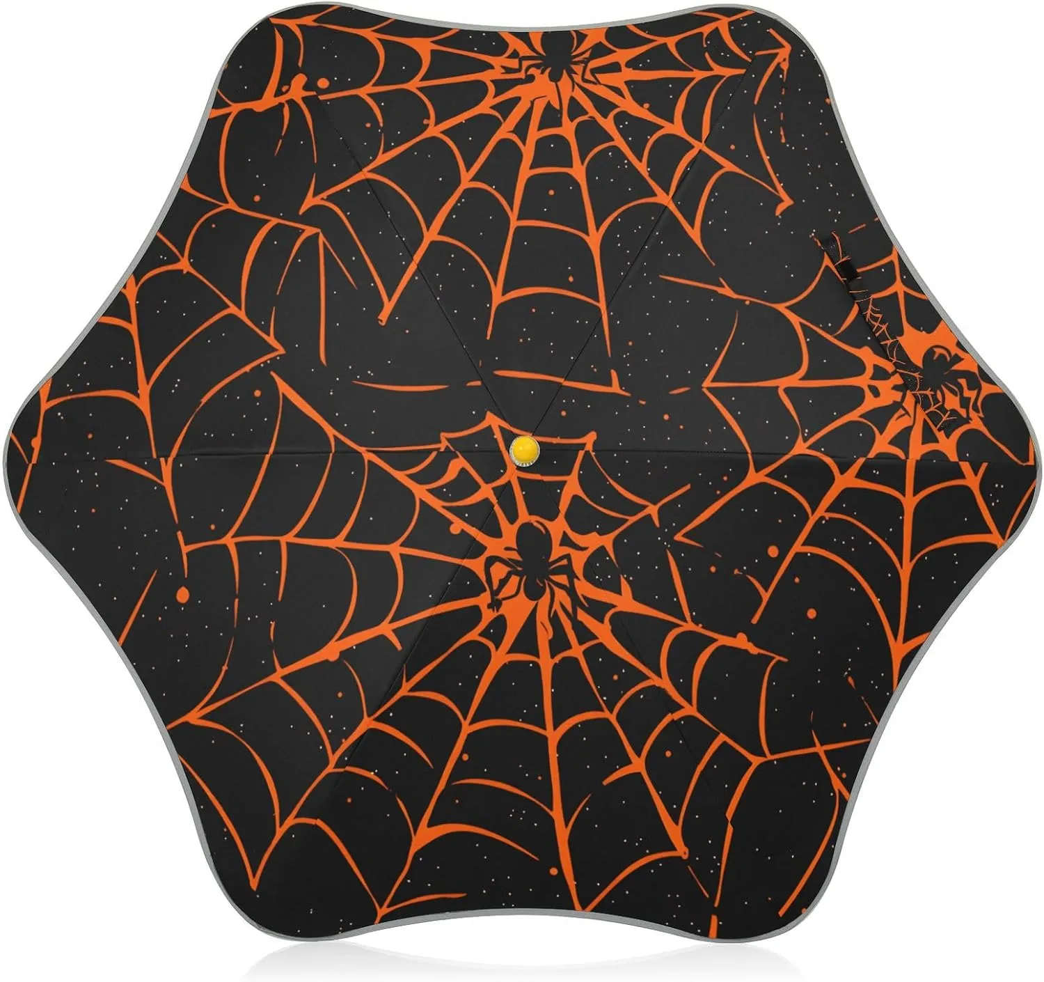 Kids Long Handle Folding Umbrella Halloween Spider Nets Galaxy - Easy Push Switch for 3-8 Years Old, Waterproof & UV50  Protection, Safe & Cute Design Umbrella for Rain