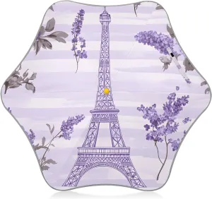 Kids Long Handle Folding Umbrella Lavender Flower Paris Eiffel Tower - Easy Push Switch for 3-8 Years Old, Waterproof & UV50  Protection, Safe & Cute Design Umbrella for Rain