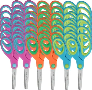 Kids Scissors Bulk, Woswel 36 Pack Safety Blunt Tip Student Scissors, 5 “ Student Scissors with Comfort Grip, Assorted Colors Children Craft Scissors for Cutting Paper Craft Art Supplies