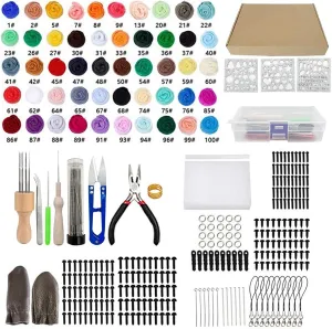 KingBra Needle Felting Kit, Needle Felting Starter Kit with Exquisite Box Packaging, Wool Roving 50 Colors Set, Wool Felt Tools for Felted Animal Needle Felting Supplies