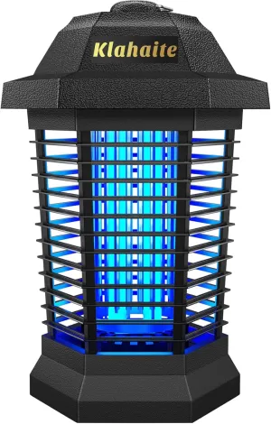 Klahaite Bug Zapper Outdoor, Mosquito Zapper, Fly Traps Fly Zapper,Mosquito Repellent Outdoor Patio and Backyard Covers 1/2 Acre, 4200V Powerful Grid, ABS Fireproof Plastic Outer