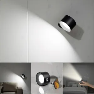 Koopala LED Reading Lights, Wall Mounted Sconces with 3 Color Temperatures & 3 Brightness Levels Rechargeable Battery Magnetic Ball 360°Rotation Touch Control, Lamps for Kids Study Bedside Closet
