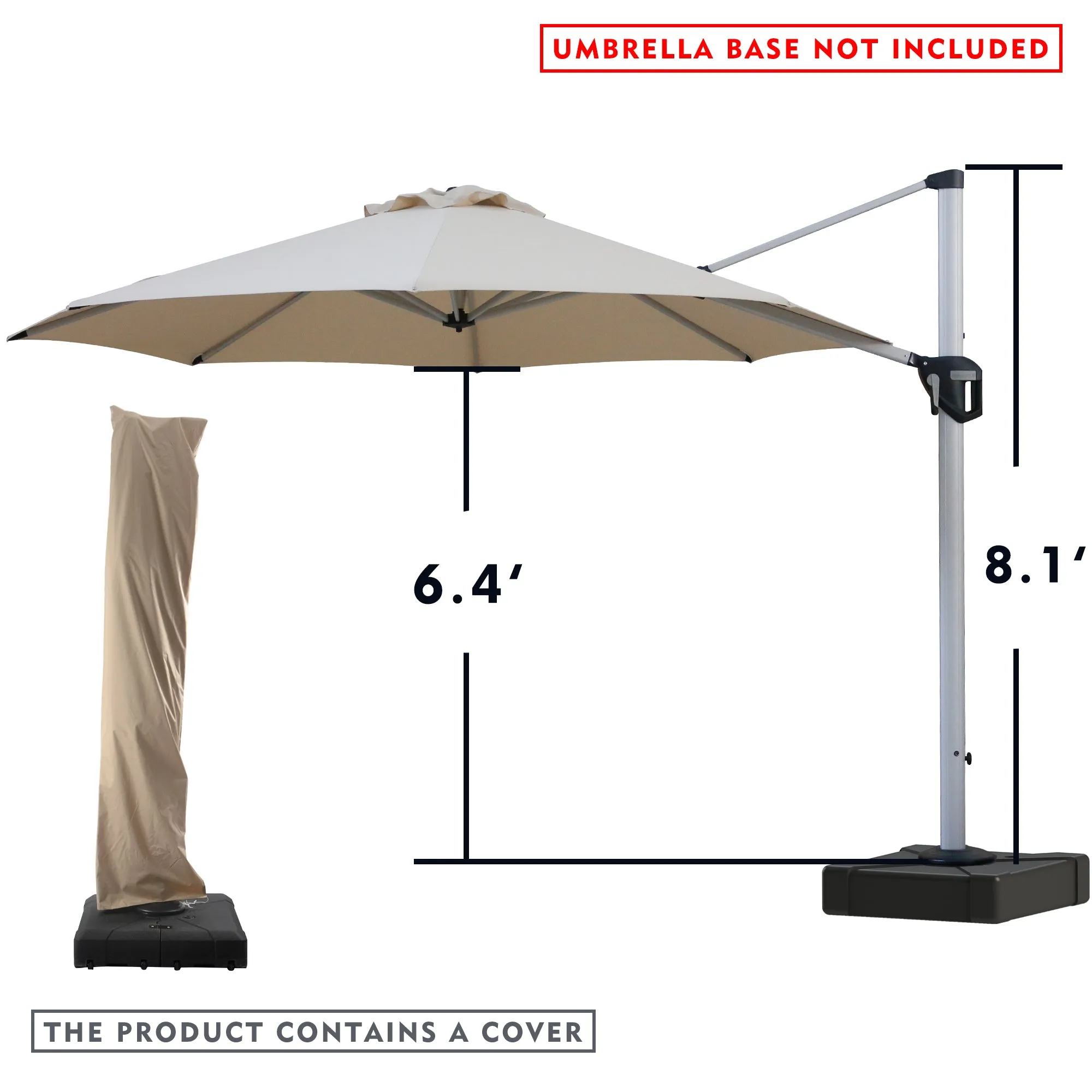 Kozyard 12' Roma Cantilever Offset Umbrella (4 Color Options)
