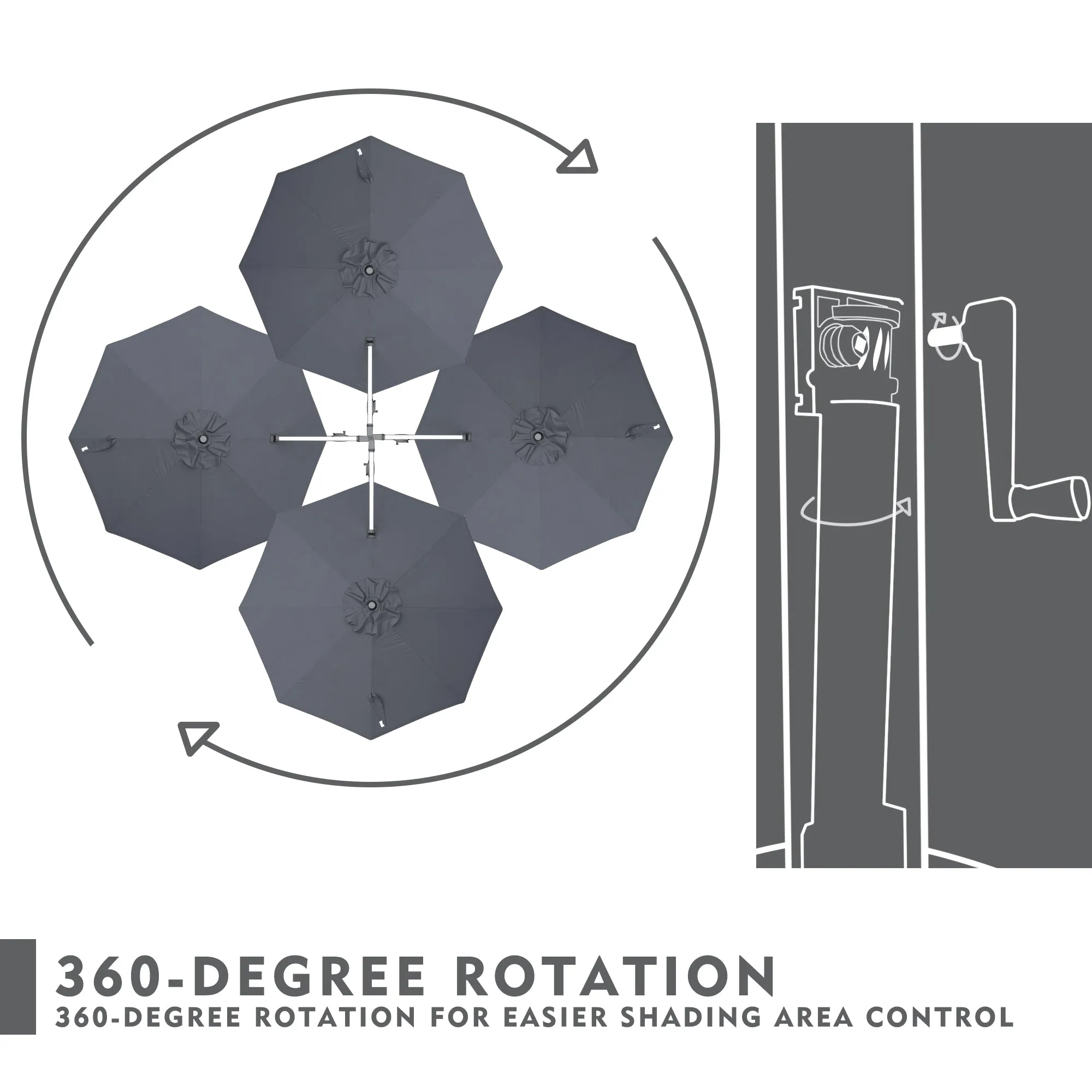 Kozyard 12' Roma Cantilever Offset Umbrella (4 Color Options)