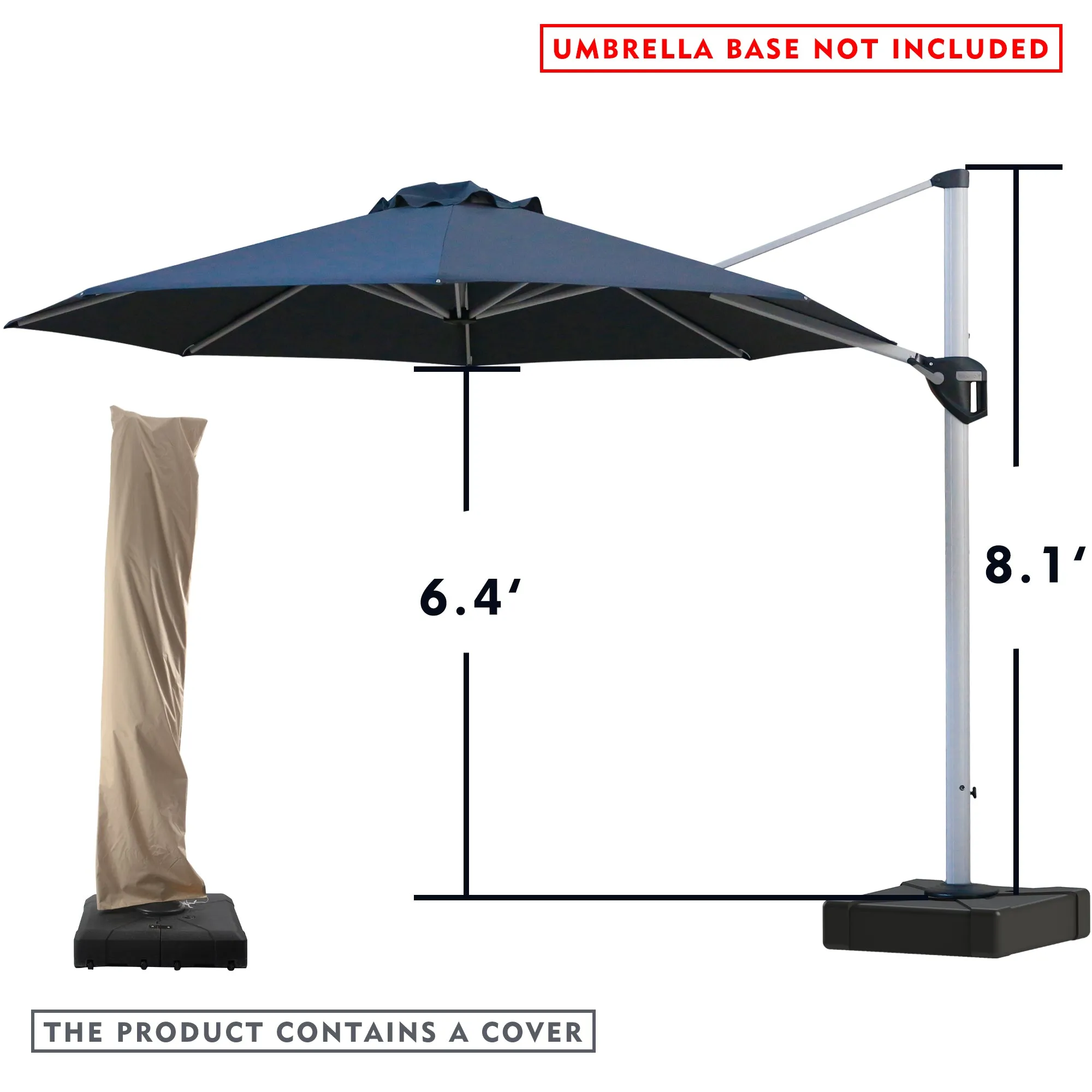 Kozyard 12' Roma Cantilever Offset Umbrella (4 Color Options)