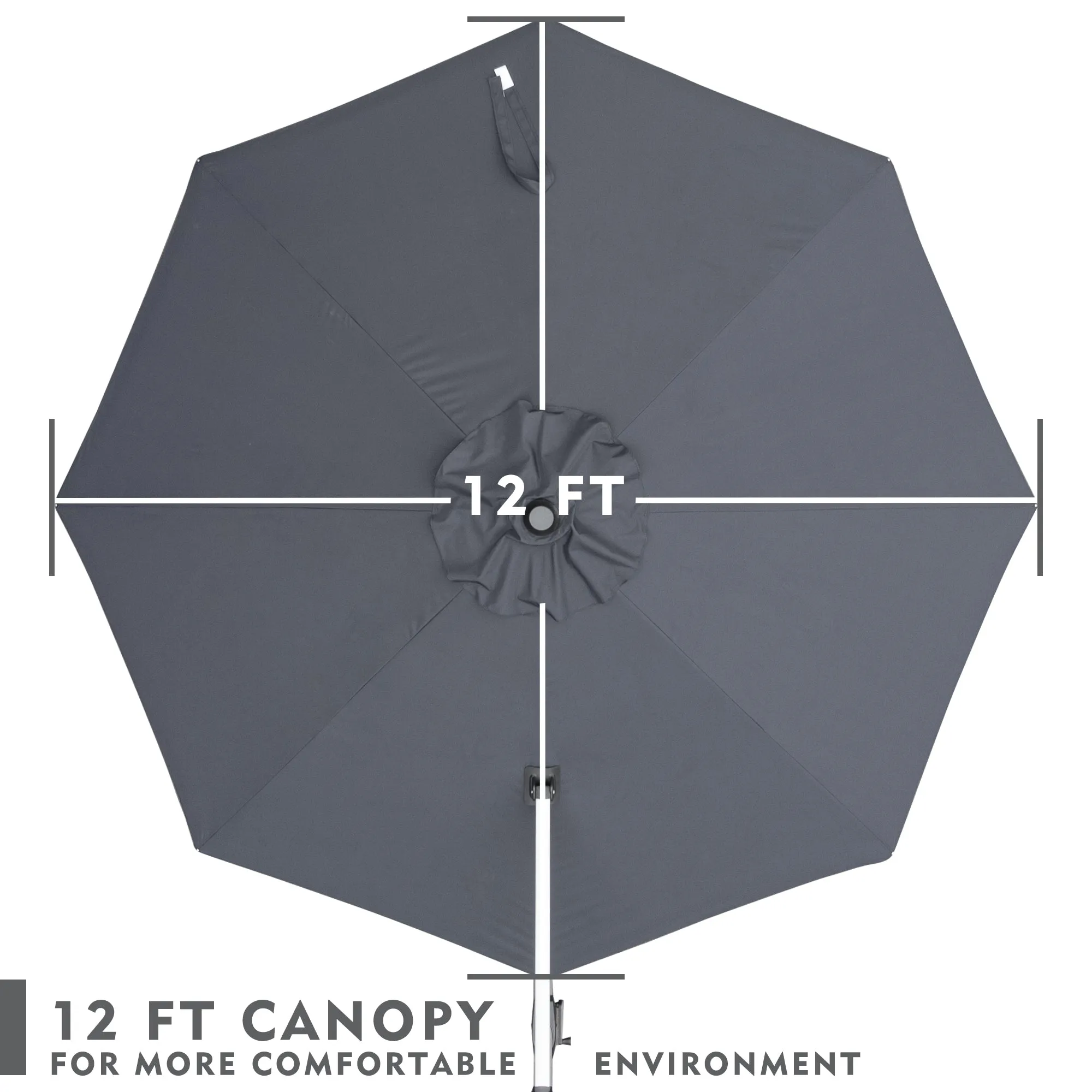 Kozyard 12' Roma Cantilever Offset Umbrella (4 Color Options)