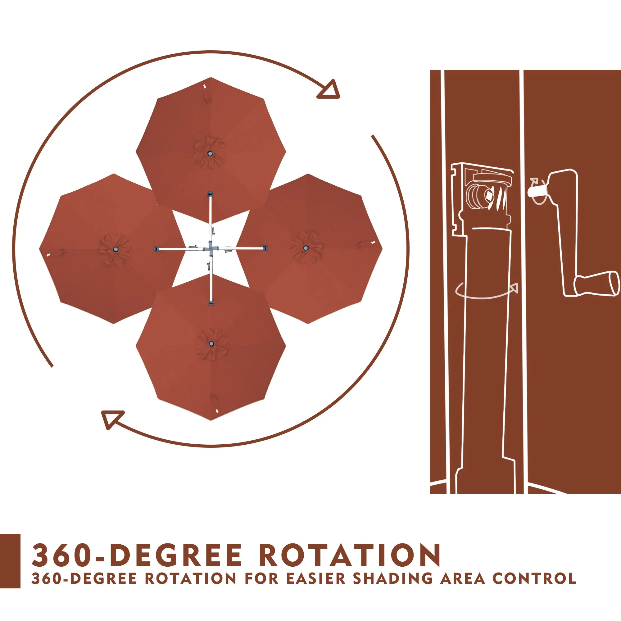 Kozyard 12' Roma Cantilever Offset Umbrella (4 Color Options)