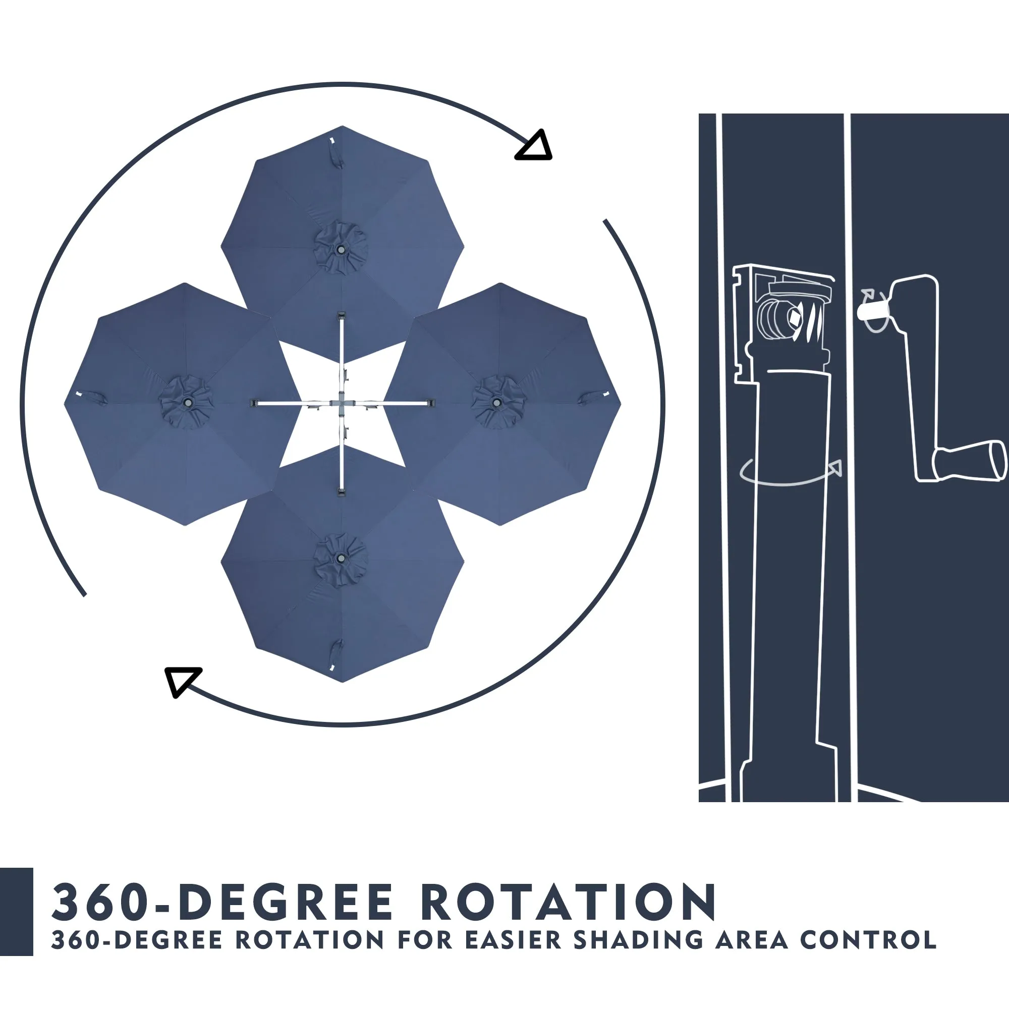 Kozyard 12' Roma Cantilever Offset Umbrella (4 Color Options)
