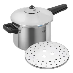 Kuhn Rikon Duromatic Stainless-Steel Saucepan Pressure Cooker - 7.4-Qt, Silver