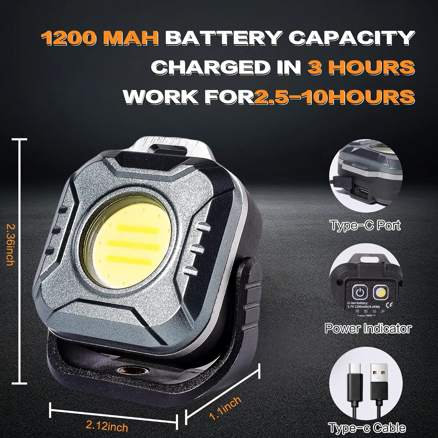 KunHe 10 Pack Bulk Gifts for Men Dad Mini Portable LED Rechargeable Magnetic Multifunctional Work Light 500 Lumens Waterproof for Car Purse Light Repairing Household Use Emergency Purposes
