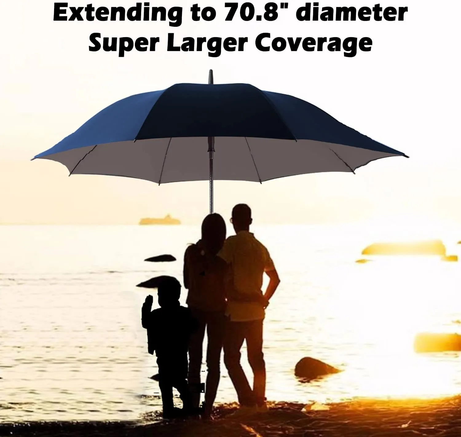 LANBRELLA Golf Umbrell 72/80 Inch Extra Large Oversize Windproof Stick Umbrella