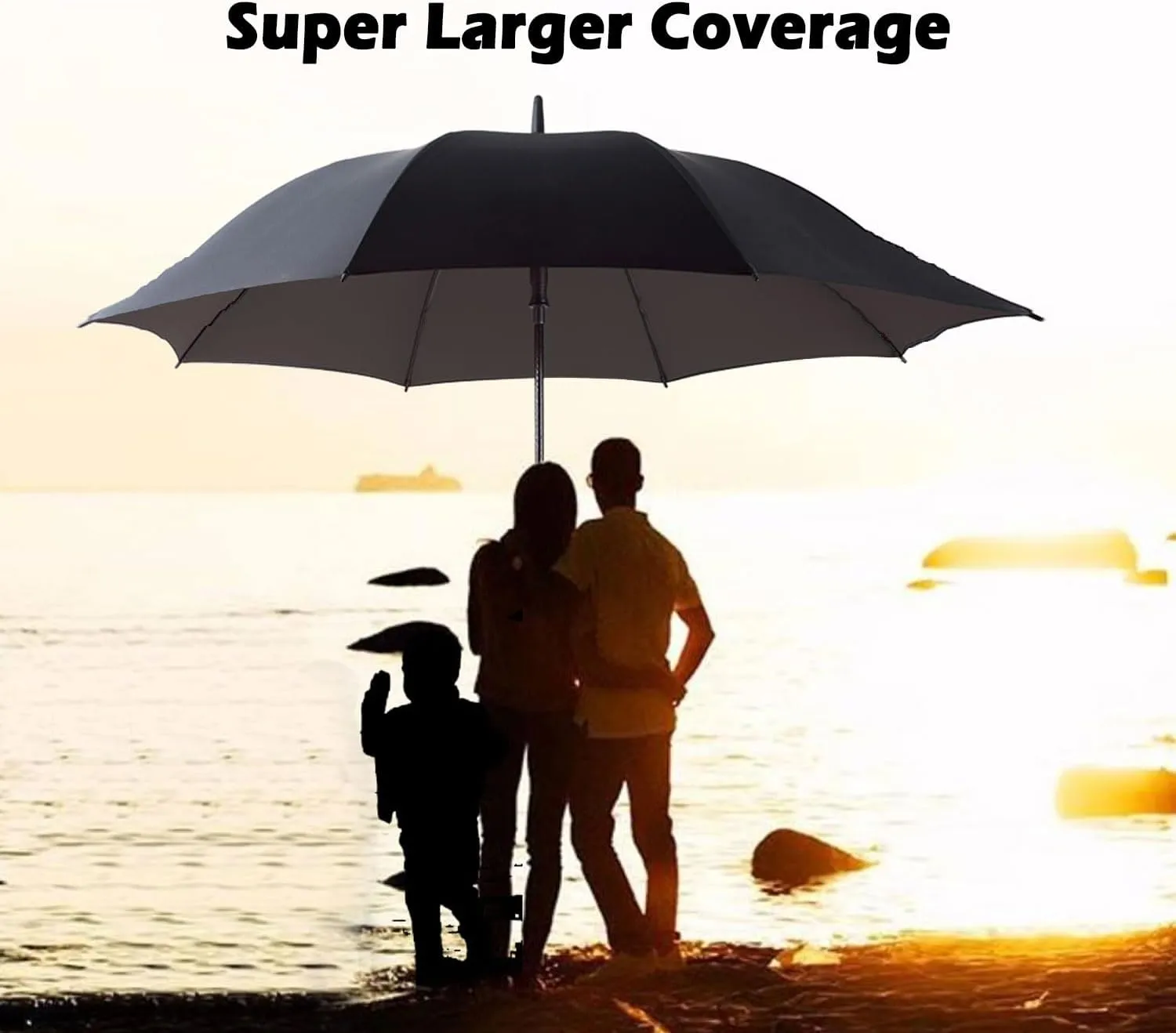 LANBRELLA Golf Umbrell 72/80 Inch Extra Large Oversize Windproof Stick Umbrella