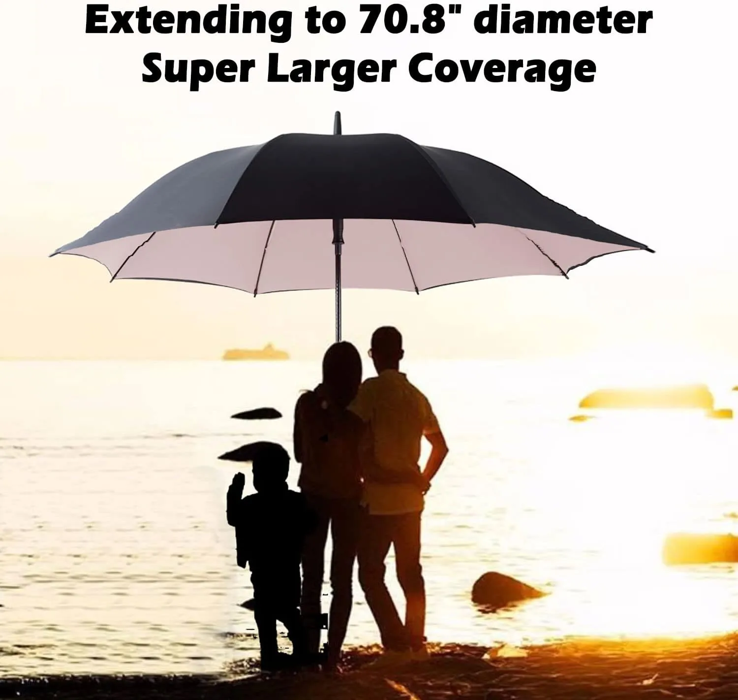 LANBRELLA Golf Umbrell 72/80 Inch Extra Large Oversize Windproof Stick Umbrella