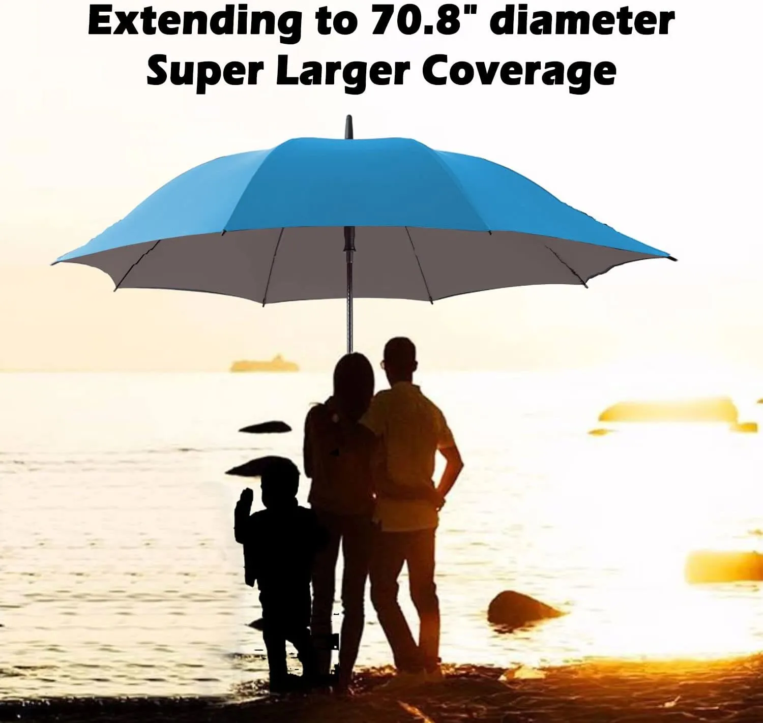 LANBRELLA Golf Umbrell 72/80 Inch Extra Large Oversize Windproof Stick Umbrella