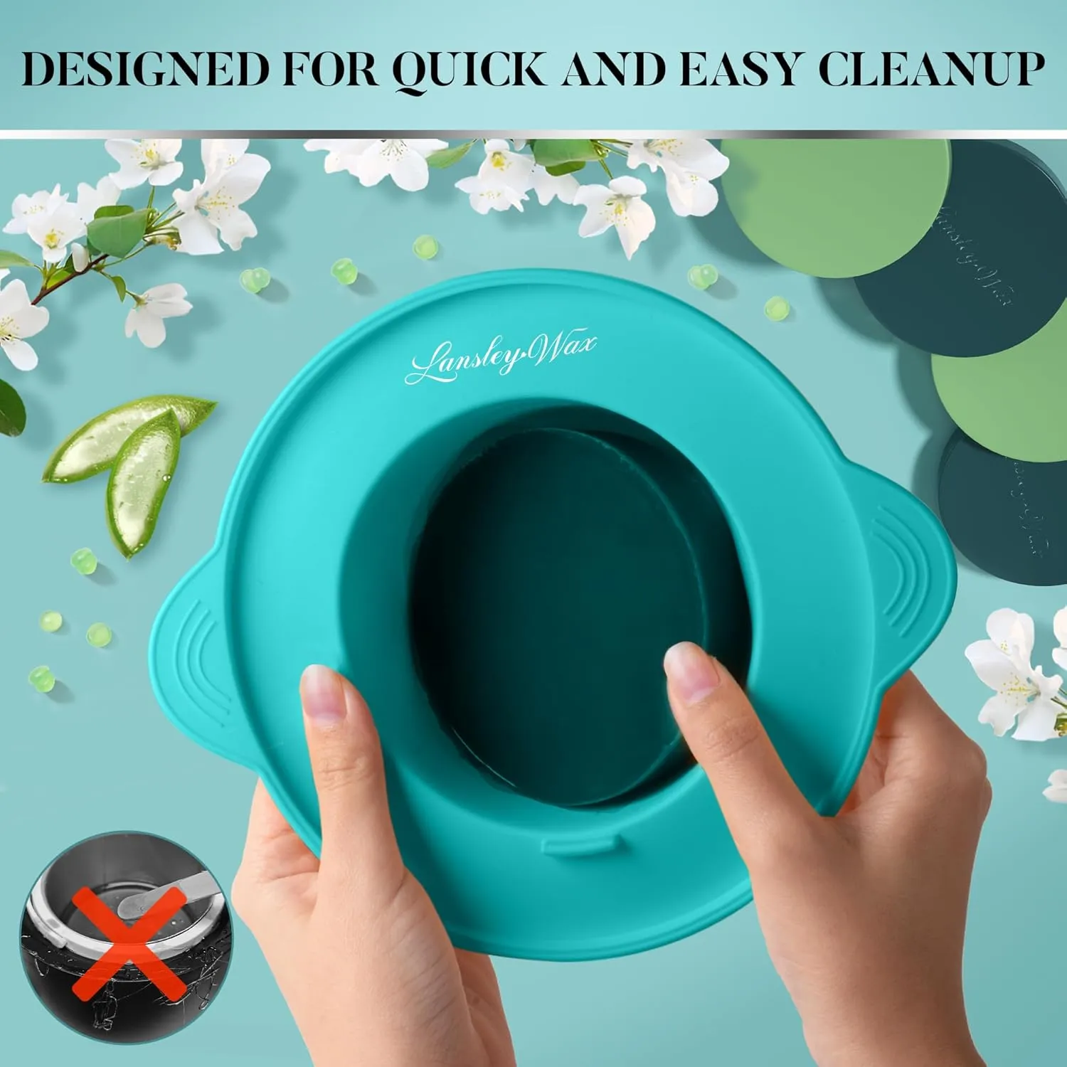 LANSLEYWAX Digital Waxing Kit for Women Men 2025, Wax Warmer for Hair Removal with Silicone Pot, Hard Wax Kit, Waxing Machine for Sensitive Skin Brazilian Bikini Leg Eyebrow Full Body Home Use
