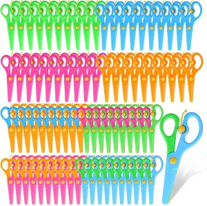 Lanties 80 Pcs Toddler Safety Scissors Colorful Plastic Blunt Tip Scissors Training Shears for Kids Preschool Children Art Craft Supplies School Classroom Kindergarten DIY Cutting Paper Scrapbook Card
