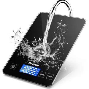 Large Digital Kitchen Scale, Drcowu 15kg Food Kitchen Scales for Baking, Cooking, Keto and Meal Prep, Food Weight Scale with 1g Accuracy and LCD Display, Easy to Read, Grams and Oz (Black)