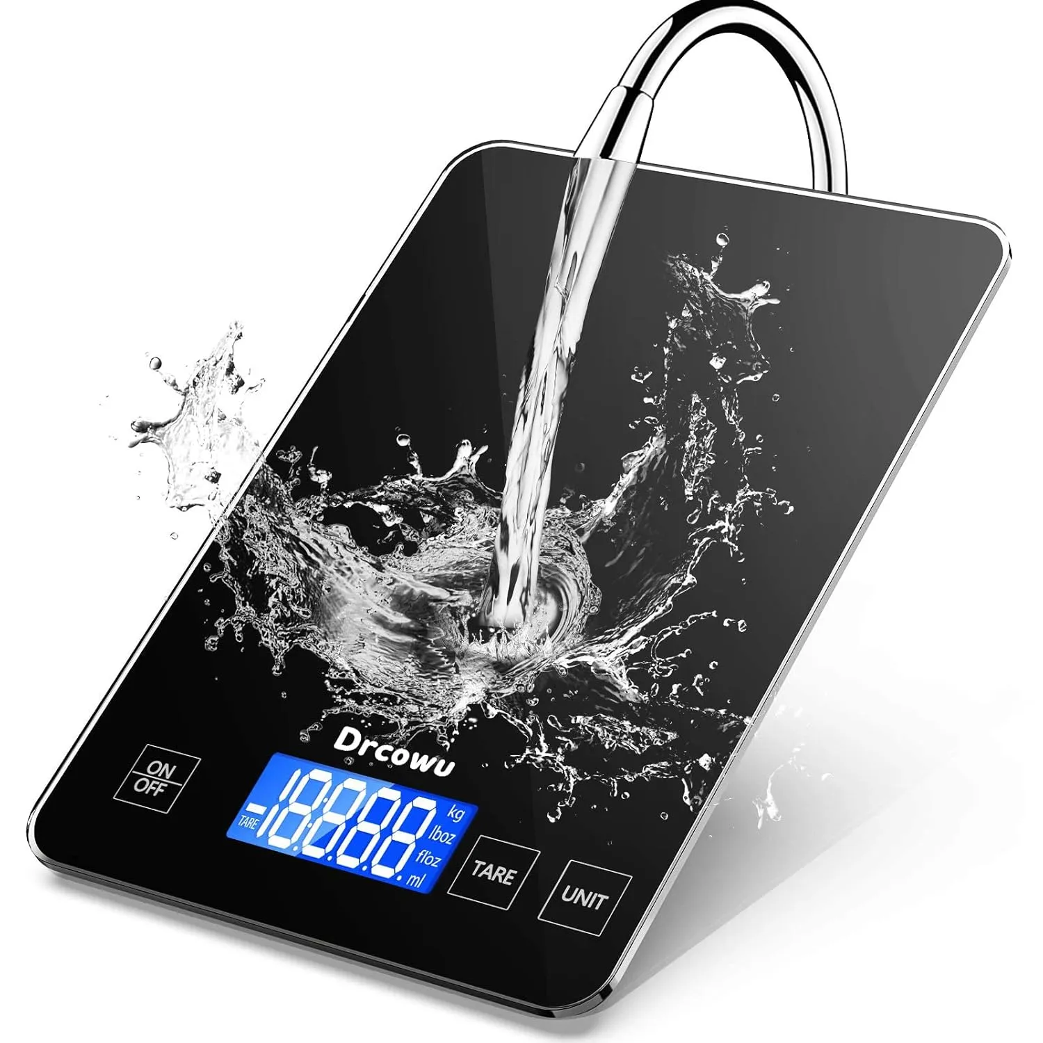 Large Digital Kitchen Scale, Drcowu 15kg Food Kitchen Scales for Baking, Cooking, Keto and Meal Prep, Food Weight Scale with 1g Accuracy and LCD Display, Easy to Read, Grams and Oz (Black)