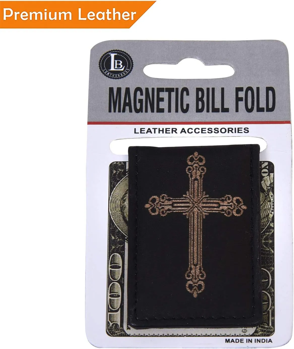 LB LEATHERBOSS Men's New Leather Strong Magnetic Money Clip