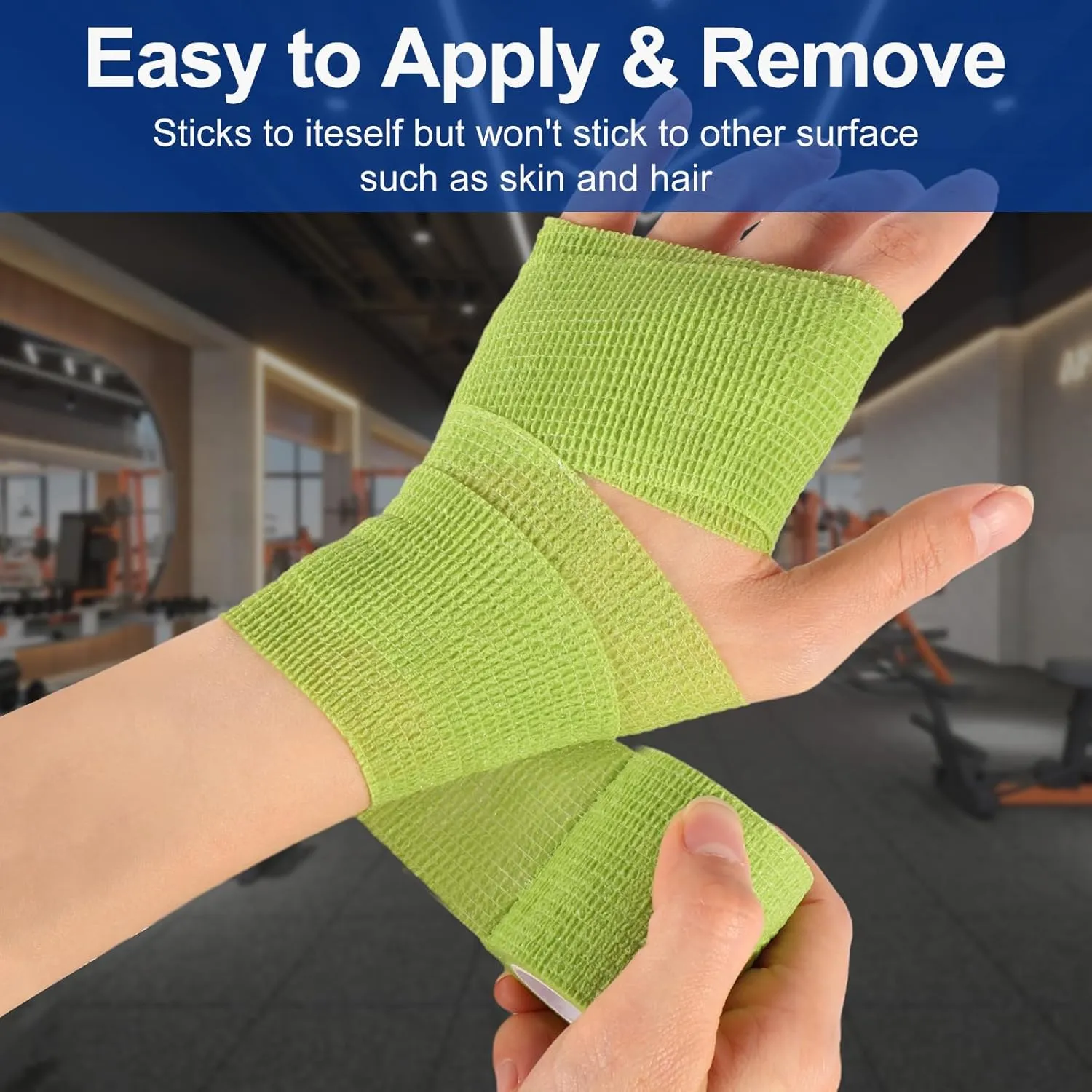 LDIWEE 24 Pack 2 Inch x 5 Yards Self Adhesive Bandage Wrap, Elastic Cohesive Wrap 2 inch Vet Wrap Bandage Tape, Grip Tape for Athletic, Sports, First Aid Medical, Wrist, Ankle Sprains, Swelling