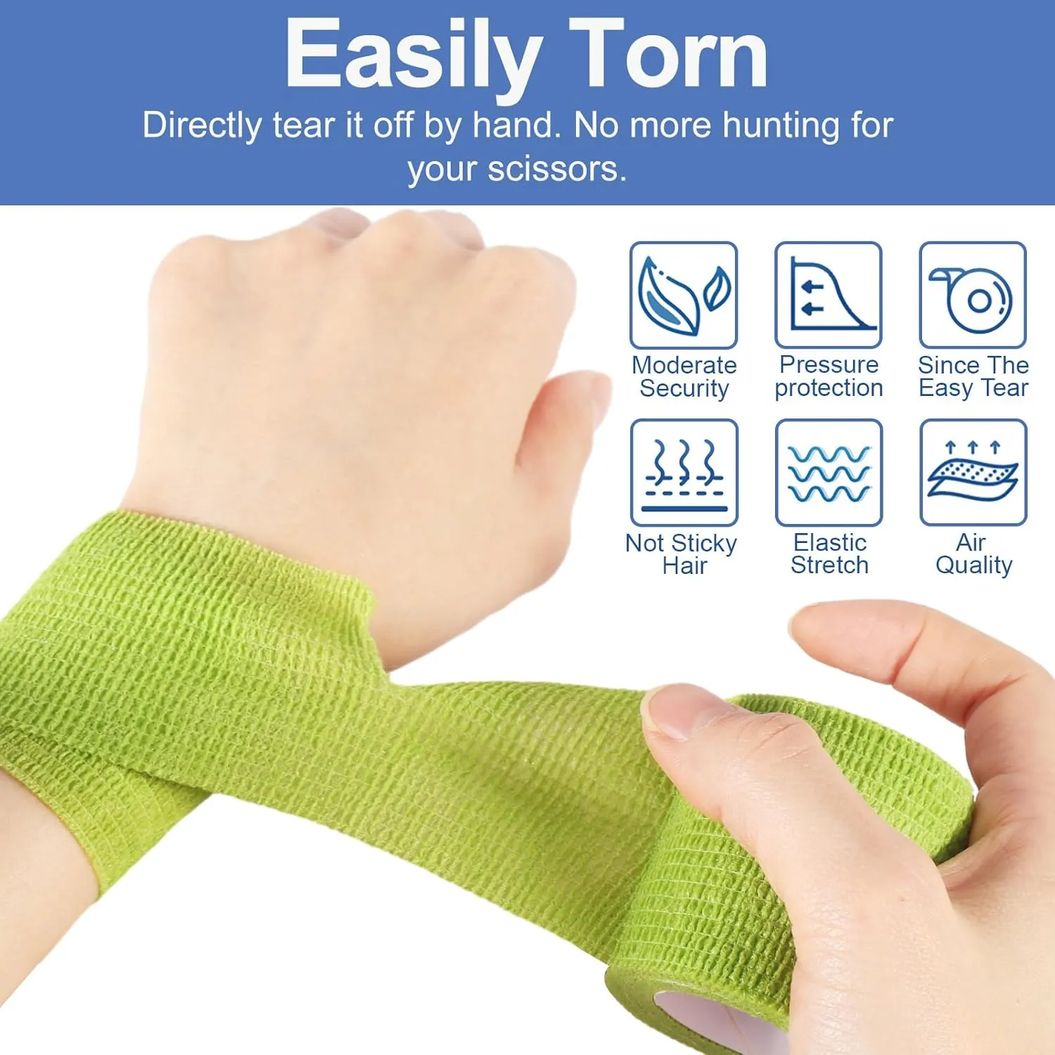 LDIWEE 24 Pack 2 Inch x 5 Yards Self Adhesive Bandage Wrap, Elastic Cohesive Wrap 2 inch Vet Wrap Bandage Tape, Grip Tape for Athletic, Sports, First Aid Medical, Wrist, Ankle Sprains, Swelling